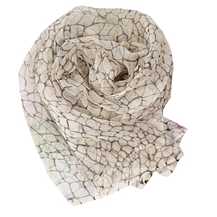 网纹女士披肩围巾女款2026新款真丝丝巾系脖高级感桑蚕丝薄款纱巾