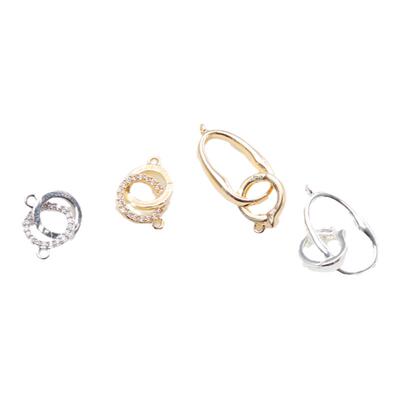 嵌锆石双椭圆圆形双扣头diy饰品