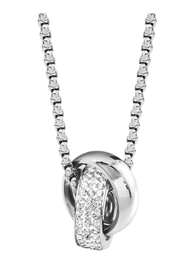 美式小众双环吊坠项链