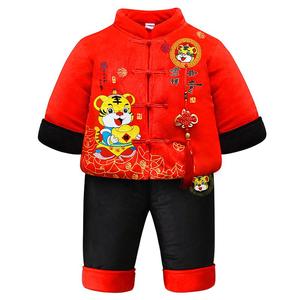 男宝宝百天宴唐装冬季男童过年服