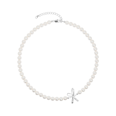 G/S法式蝴蝶结施华洛珍珠项链