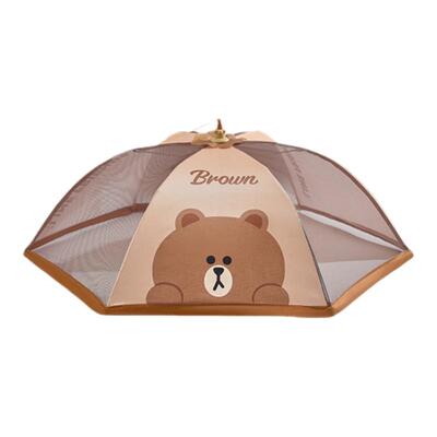 LINE FRIENDS饭菜遮尘罩可折叠家用遮菜盖伞防虫防蝇餐桌盖食物罩