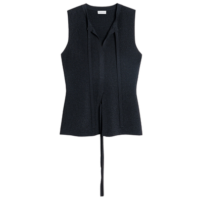 系带简约通勤马甲上衣女