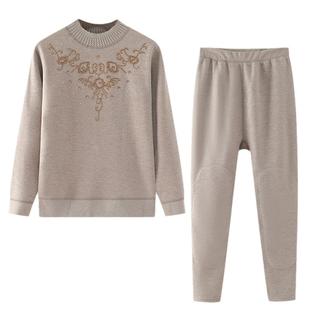 妈妈保暖内衣加绒加厚中老年人冬装套装女老太太秋衣秋裤奶奶秋装