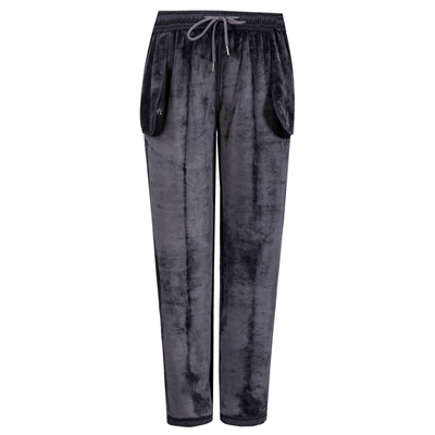 冬季加绒加厚松紧腰休闲风妈妈裤