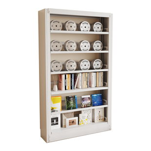 家用图书馆钢制书架落地一体靠墙置物架储物架儿童绘本架铁艺书柜