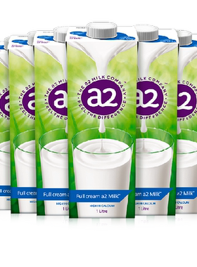 a2进口全脂牛奶1L×12盒整箱