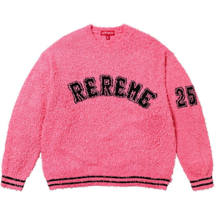 毛绒毛衣 SS25 TEXTURED ARC SWEATER27弧形logo毛绒舒适美式毛衣