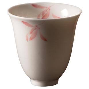 归舟手绘秋水兰花闻香杯陶瓷办公室一人饮粉色品茗杯喝茶杯伴手礼