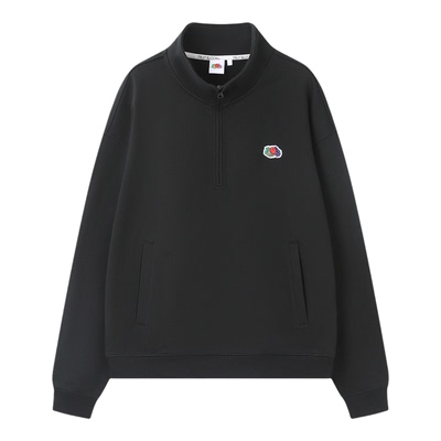 「鲜果布衣·新品上市」2026春季男女卫衣加厚纯棉半拉立领套头衫