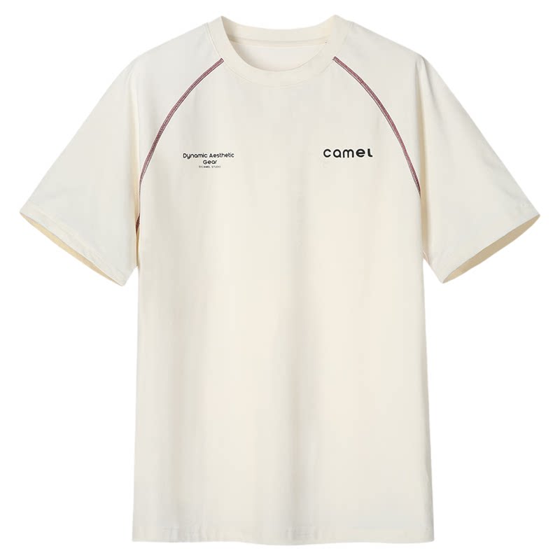 骆驼速干T神运动t恤速干短袖男款夏季抗菌冰感撞色吸湿哈苏线上衣