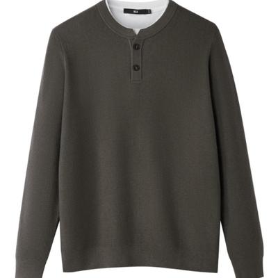 海澜之家双层领针织衫假两件男