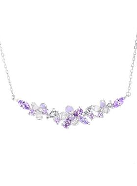 中国黄金珍尚银茉莉花项链送女友