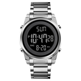 Skmei时刻美电子表高颜值学生多功能钢带男士防水运动手表倒计时