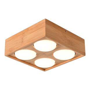 雷士照明无主灯全光谱护眼明装斗胆灯防眩家用客厅原木风栅格灯具