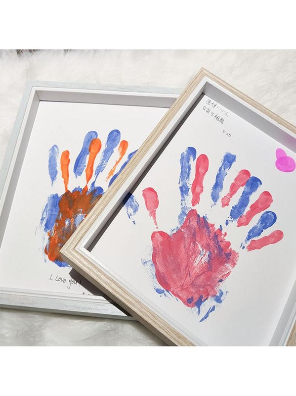 Diy情侣手印相框|手工男朋友圣诞老公老婆一周年纪念日礼物万圣节