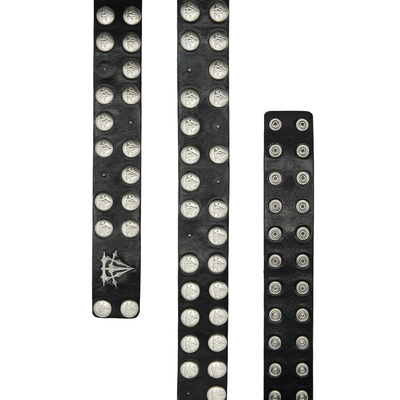 CORTIS同款牛皮真皮排扣朋克腰带