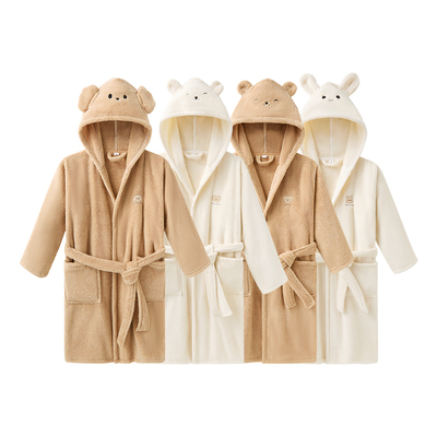 三利天然有机棉儿童浴袍浴衣