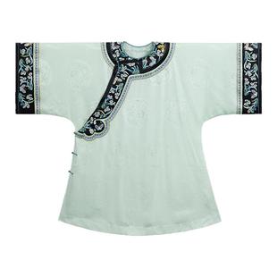 庭芜绿影丨一城风絮丨夏季复古真丝花罗绣花镶边大襟宽风原创款袍