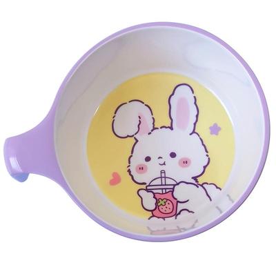 薇可可防摔儿童碗密胺专用餐具勺