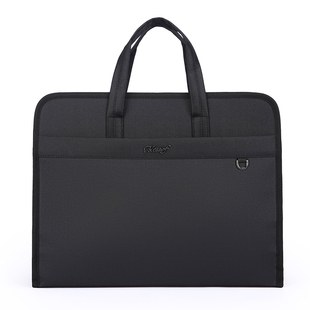 BLESSOF柏莱斯文件袋拉链公文袋手提公务包商务男行政体制内事务包B4双层内置水杯位定制会议包立体加宽60609