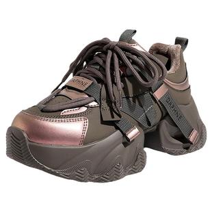 达芙妮厚底老爹鞋女2026冬季新款时尚百搭加绒加厚增高休闲运动鞋