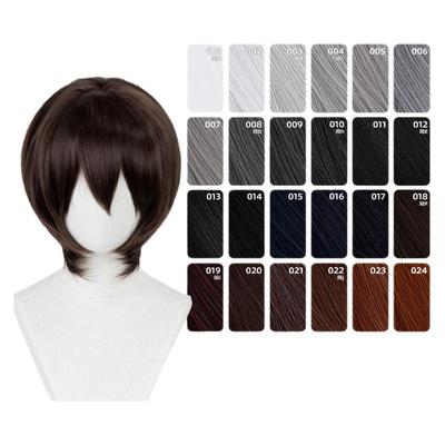 ND家万用头皮顶MSN短发001-024色cos假发银灰白黑深棕褐姜红收脸