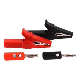 大电流电源电线测试护套夹4mm插孔纯铜55mm鳄鱼夹子全封闭开口10