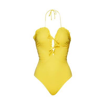 法式绑带复古度假泳衣