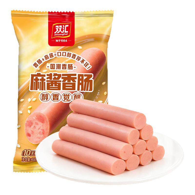 双汇麻酱香肠450g/袋泡面拍档风味火腿肠宿舍开袋即食零食香肠