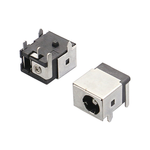 DC-044A电源插座 5.5X2.1mm DC-044A全包 5脚插脚 带柱 直流电源