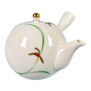 香兰社金兰花绿叶陶瓷小茶壶侧把壶五盖杯茶具盖碗茶杯一壶五杯
