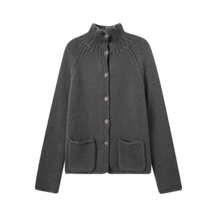 THESOONG/新品女装休闲慵懒风手工编织毛衣开衫外套女7719