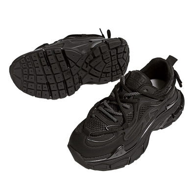夏季透气黑色厚底老爹鞋运动