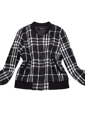 秋冬季女装时尚小香风中短款外套