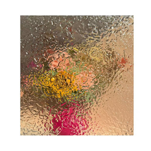 新款火山岩超白玻璃雨花银霞高定图屏风荷叶艺术金属屏风钢化玻璃