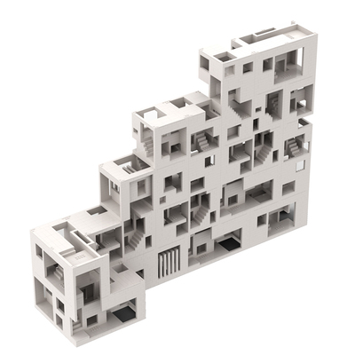 小手办们住进了公寓积木背景