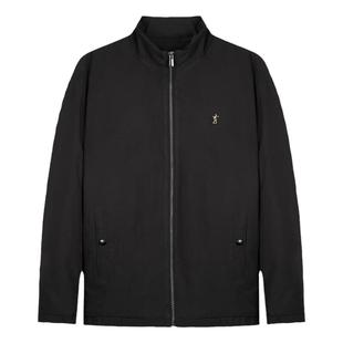 才子男装立领棉服男士2025秋冬新款加厚夹棉保暖黑色短款休闲外套