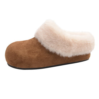 平底包头拖鞋女冬季保暖雪地棉鞋