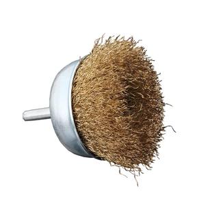 带柄碗型钢丝轮 电钻钢丝刷不锈钢清洁除锈金属打磨抛光T型刷笔刷