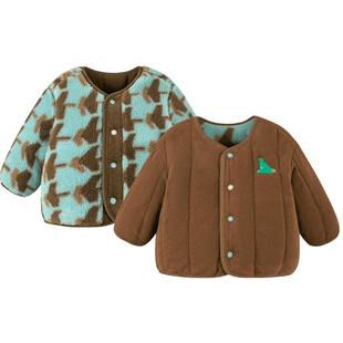 迷你巴拉巴拉冬季新款男童女童双面绒外套儿童宝宝萌趣保暖外衣