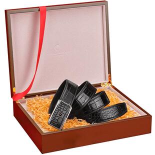 【不锈钢鳄鱼皮】金利来皮带男真皮腰带礼物商务轻奢裤带礼盒