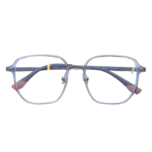 超轻茶色大框显瘦眼镜钛架女近视可配度数素颜神器多边形眼睛镜架