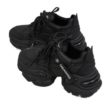 黑色厚底老爹鞋百搭运动休闲鞋子