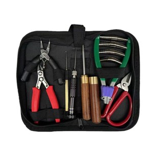 新品新款实用羽毛球拍网球拉穿线机师工具包套装黑色锥起始