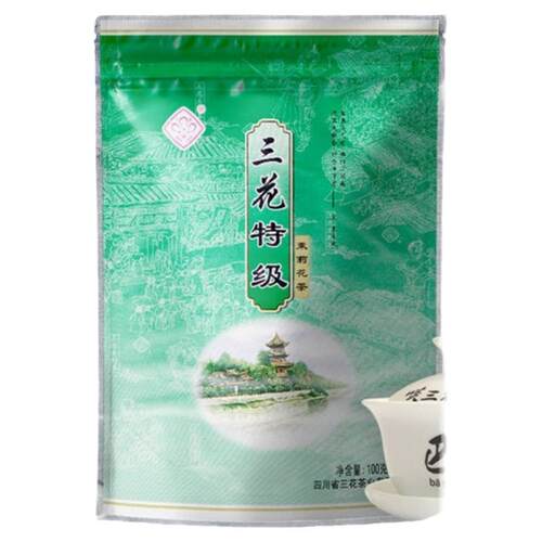三花 茉莉花茶特级100g*2袋装浓香型 四川老成都花茶特产散装茶叶