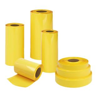 黄色PVC热缩管18650锂电池组绝缘保护封装膜防尘套管阻燃快速收缩