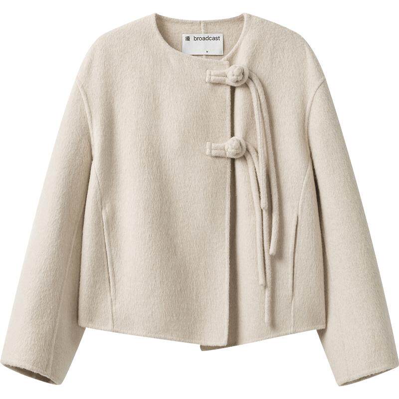 【羊毛】播商场同款新中式红色宽松24冬新短款毛呢外套BDR4AD3761