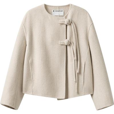 【羊毛】播商场同款新中式红色宽松24冬新短款毛呢外套BDR4AD3761