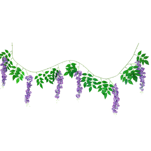 仿真紫藤花豆花串塑料绢花吊顶缠绕墙面婚庆装饰藤蔓植物假花藤条